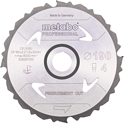 METABO Fibercement Cut Professional pilový kotouč 190x30mm (DFZ4)