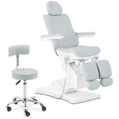 Židle a stolička na kolečkách pro péči o nohy s opěradlem pistácie - Pedikérské podnožky physa