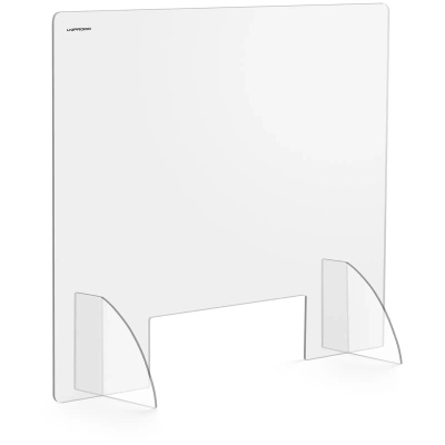 Ochranná přepážka 95 x 80 cm akrylátové sklo výdejové okénko 30 x 10 cm - Ochranné pracovní pomůcky Uniprodo