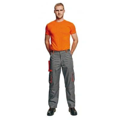 Cerva DESMAN Kalhoty pracovní do pasu šedá/oranžová 50