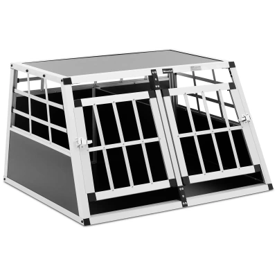 Přepravní box pro psa hliník sešikmený tvar 70 x 90 x 50 cm s přepážkou - Potřeby pro domácí mazlíčky Wiesenfield