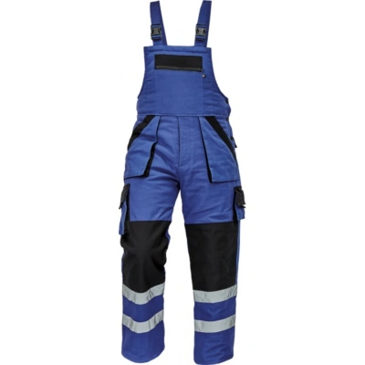 Cerva MAX WINTER RFLX Kalhoty pracovní s laclem zimní modrá/černá 50
