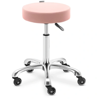 Otočná židle na kolečkách 540–720 mm 150 kg jemně růžová - Taburety na kolečkách physa