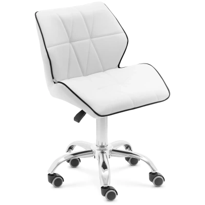 Otočná židle na kolečkách s opěradlem 45–59 cm 150 kg bílá - Taburety na kolečkách physa